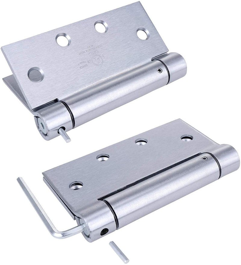 Stylever 2 Pack - 4.5"x4.5" Stainless Steel Self Closing Reversible Door Hinge - Heavy Duty Commercial Spring Door Hinge - UL Listed with Complete Installation Hardware - Image 4
